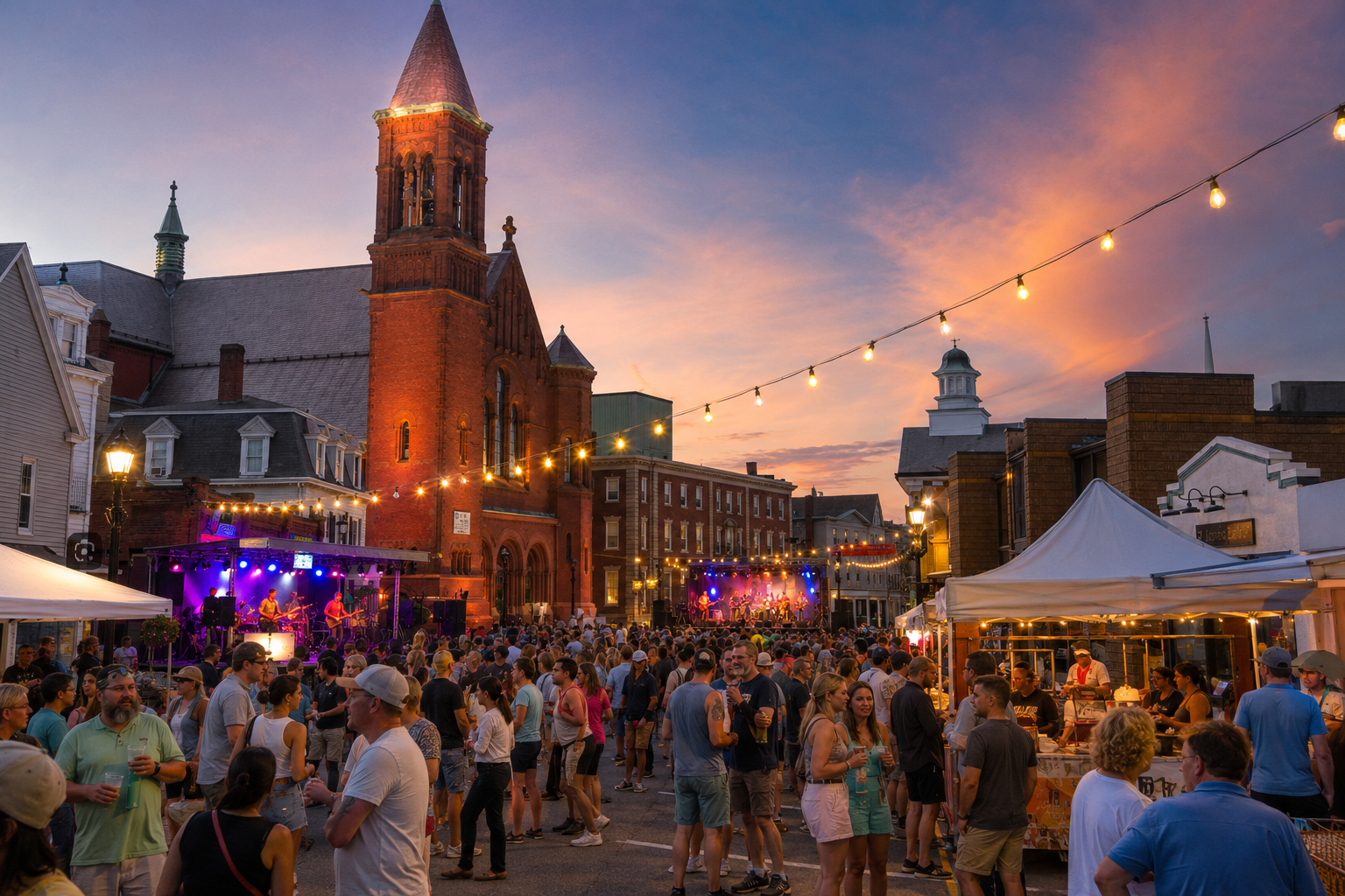Summer block party on Cabot Street in downtown Beverly