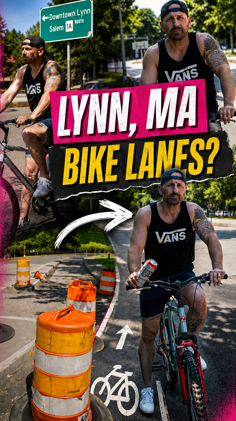 Marc Fiore on location at the bike lanes in Lynn