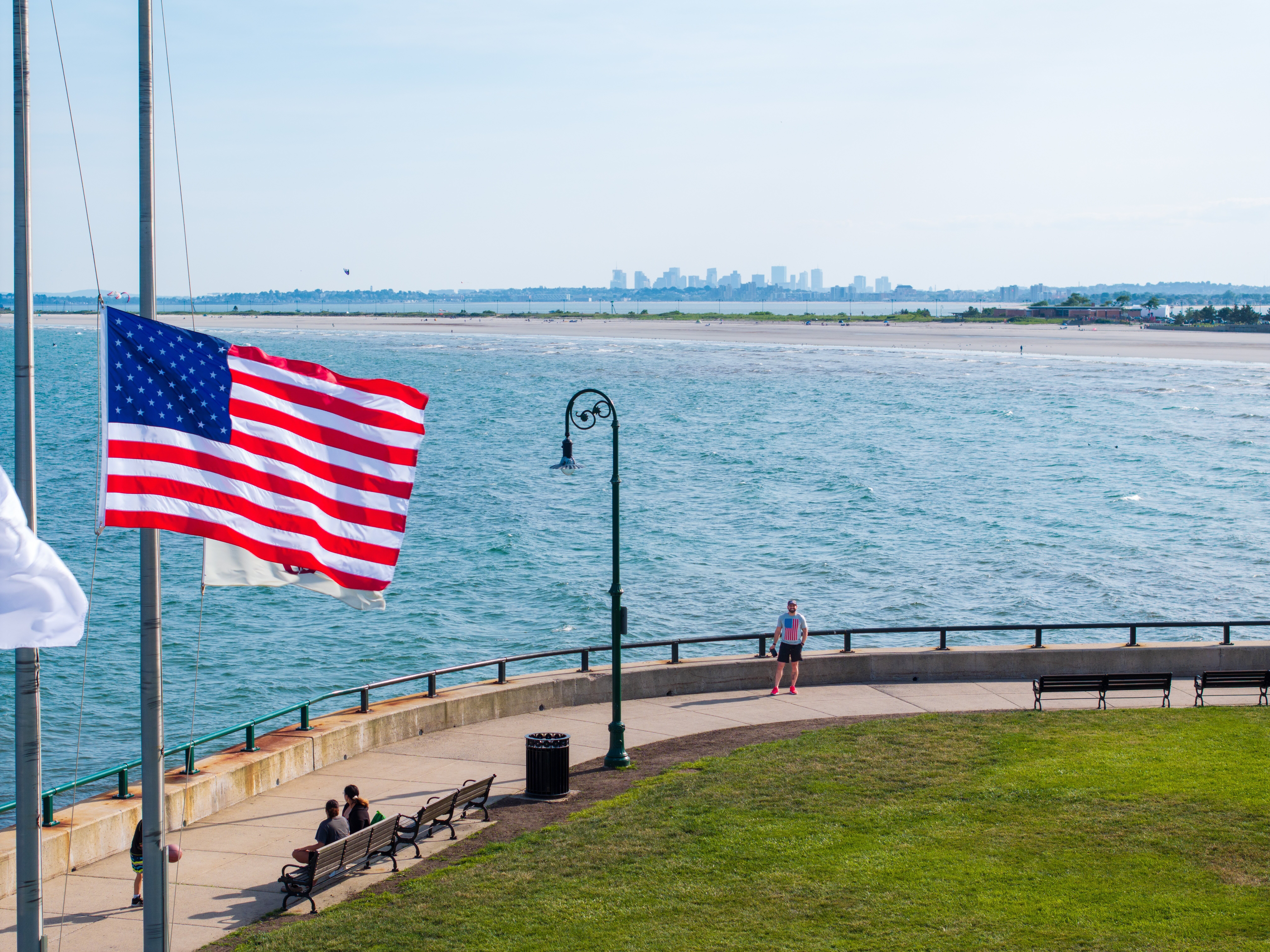 Aerial view of Red Rock Park and the Lynn Shore Drive coastline in Lynn MA