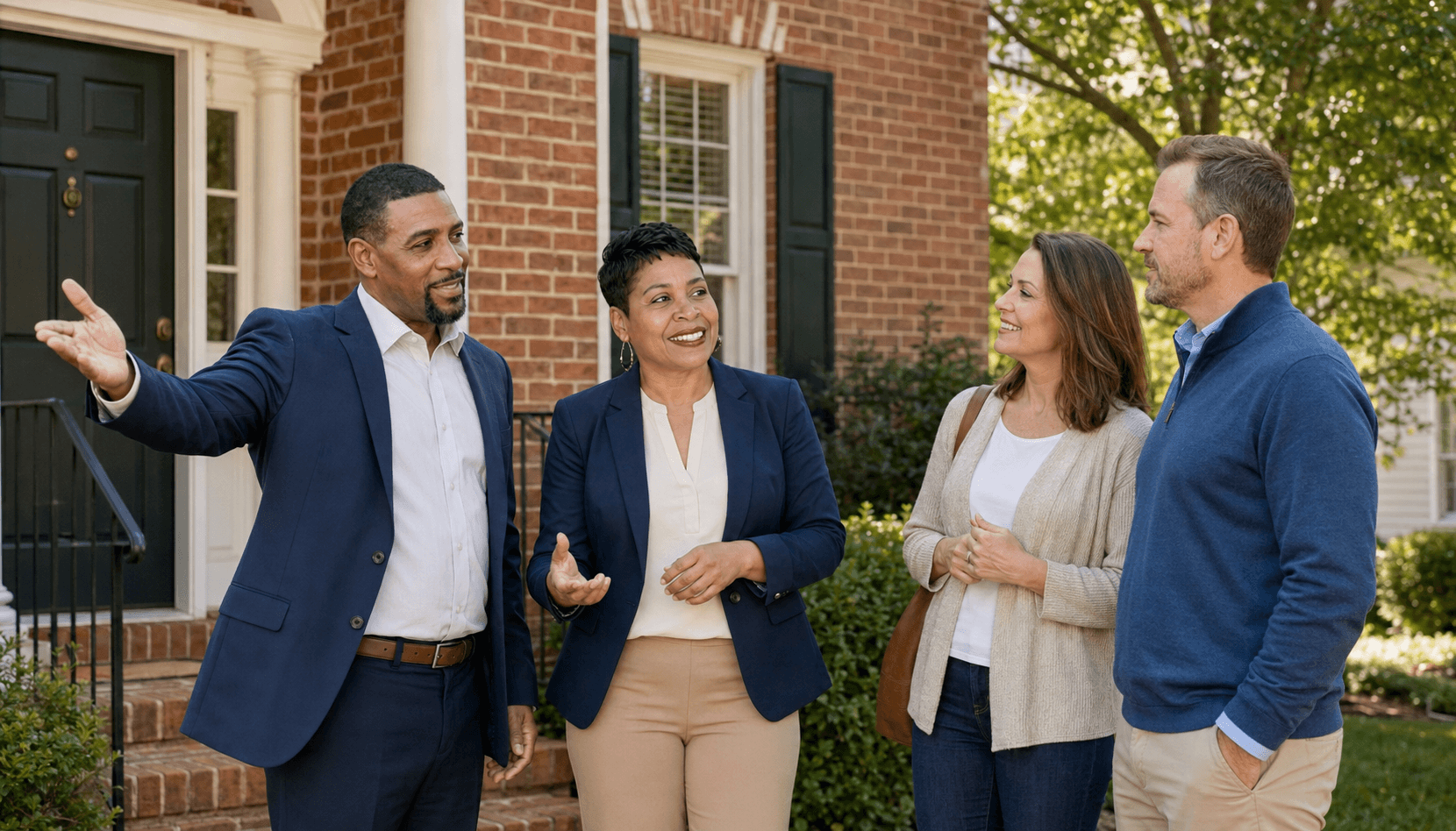 Marshall and Tonya Toney showing a home for sale in Williamsburg VA to home buyers