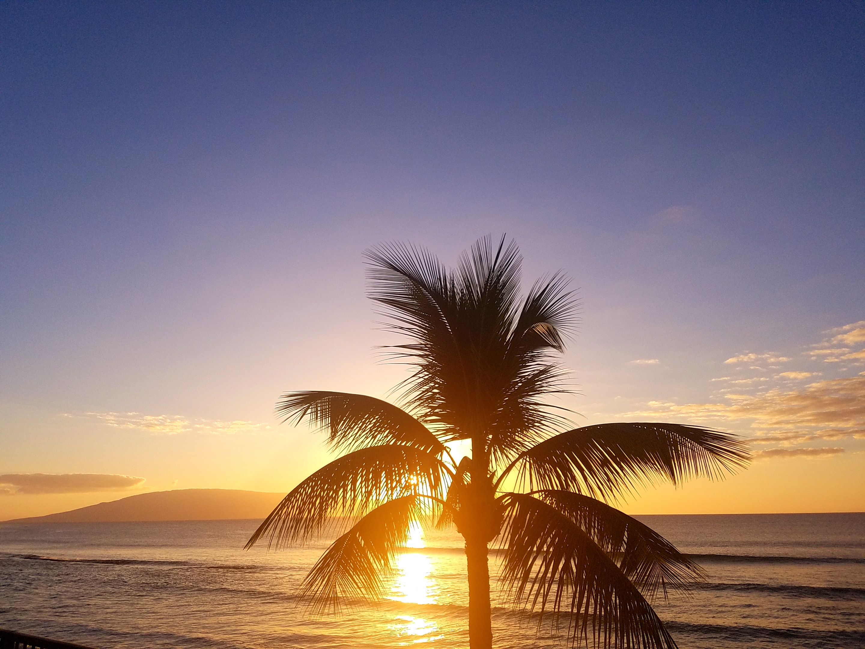 Sunset from Hale Ono Loa condominiums on Maui Hawaii.