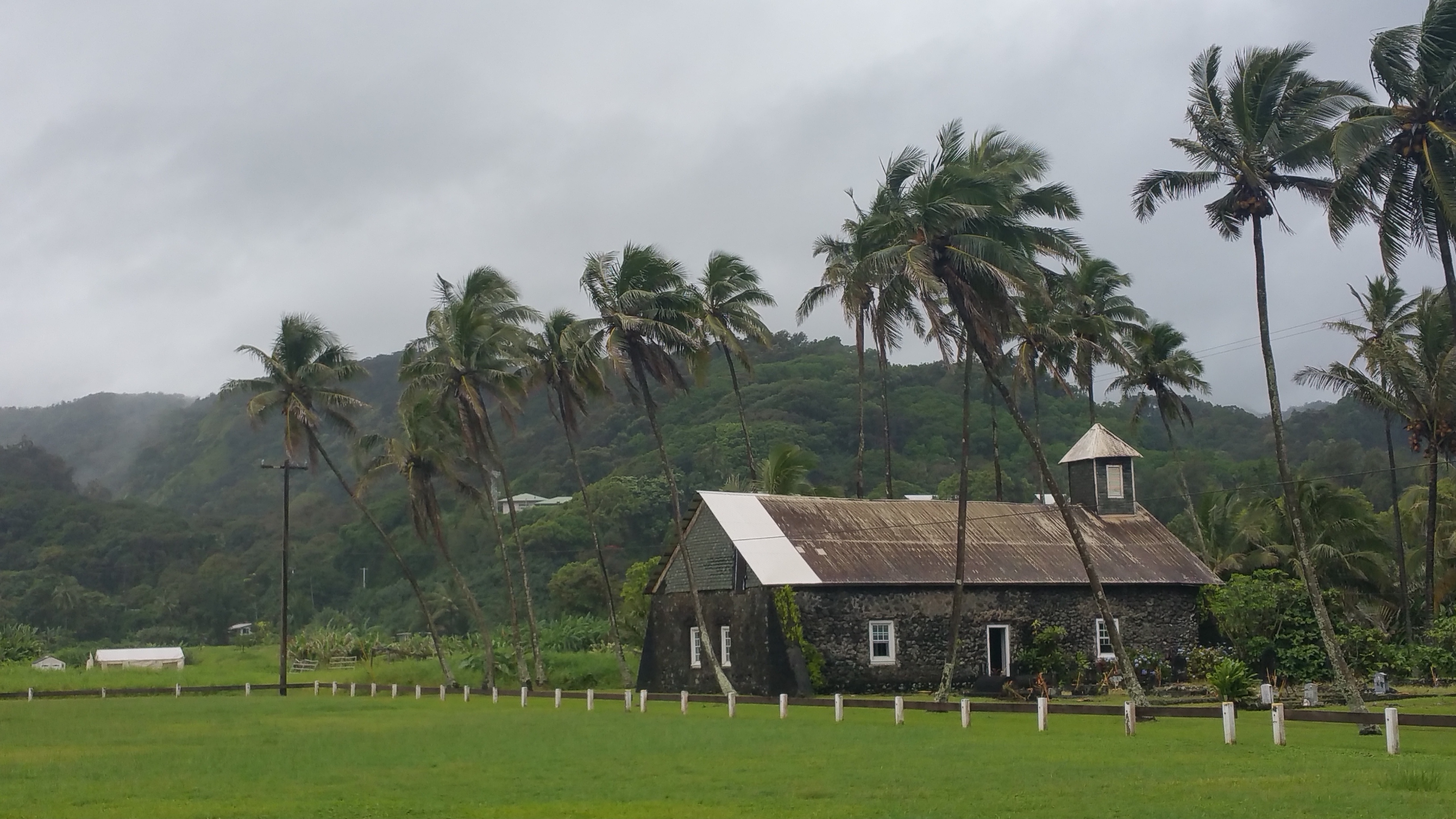 Keanae Church located on East Maui on the island of Maui Hawaii.