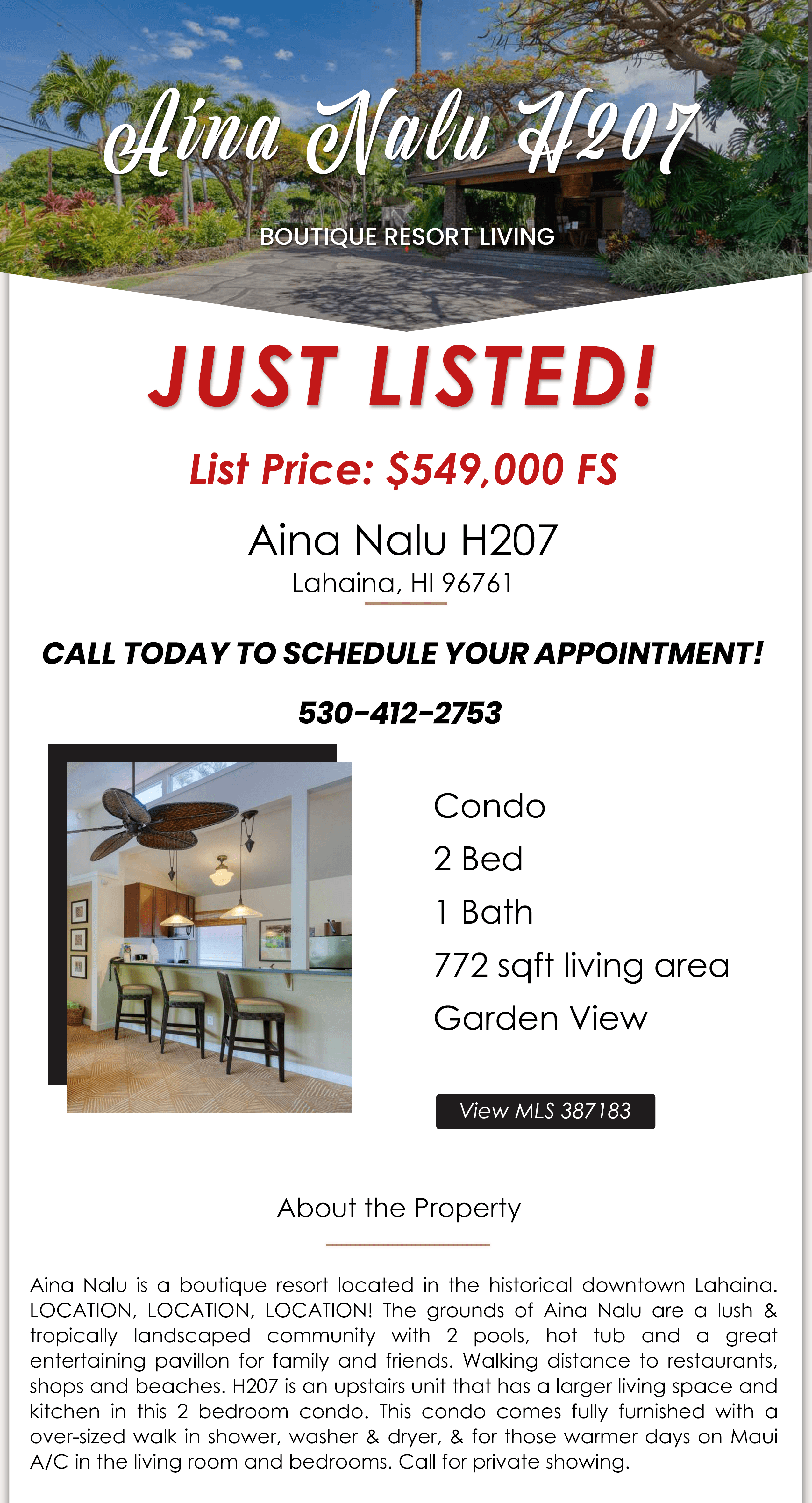 Specifics about the Lahaina condo for sale