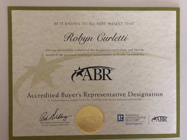 Robyn Curletti's Accredited Buyer's Representative Designation for Maui luxury real estate