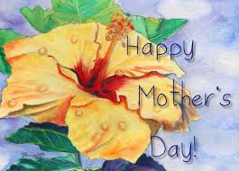 Hawaiian flower that says "Happy Mother's Day"