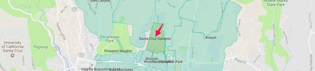 santa cruz gardens neighborhood borders