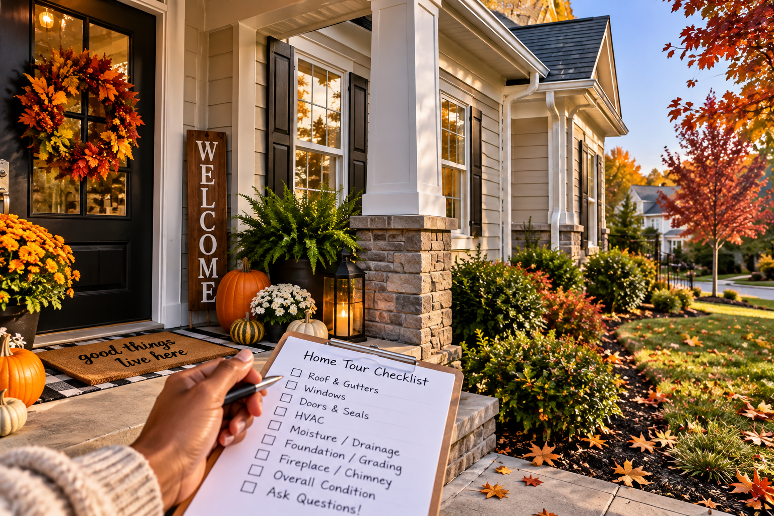 Fall home tour checklist at a North Carolina home