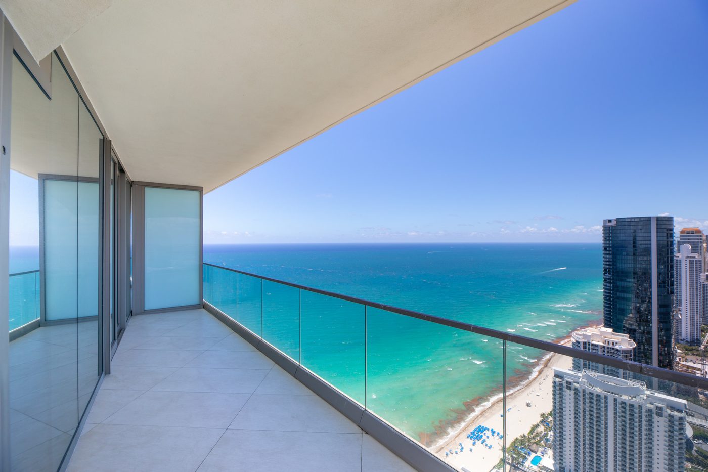 Ocean view east from a terrace at Residences by Armani/Casa, Sunny Isles Beach