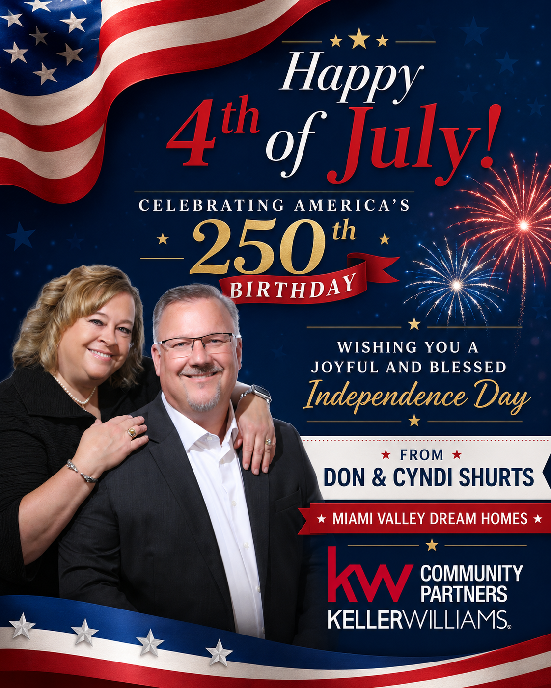 Beavercreek Realtors Don & Cyndi Shurts celebrate the 4th of July