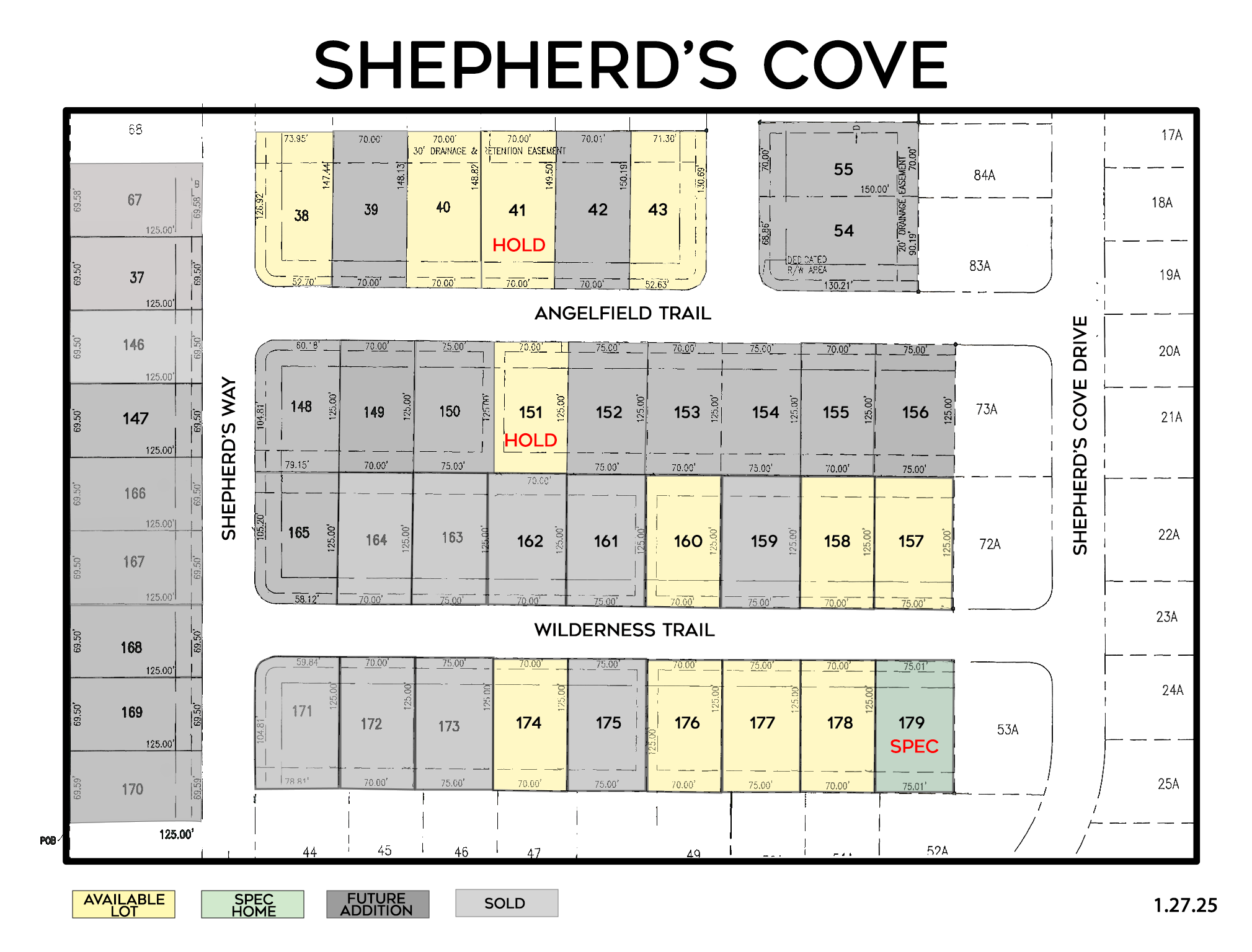 Shepherd's Cove available lots and homes map