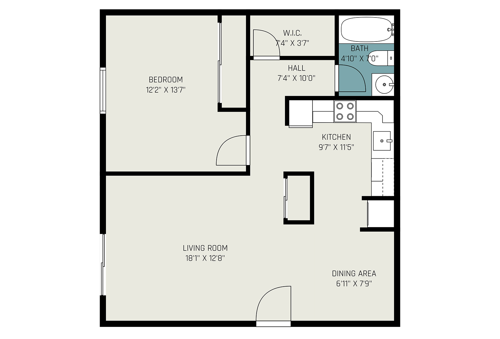 1 bedroom