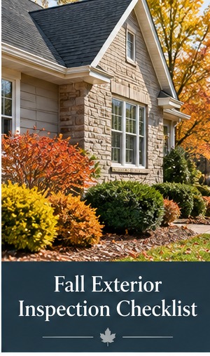 A Minnesota Homeowner's Fall Exterior Inspection Checklist: original illustrated autumn feature image