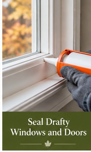 Seal Drafty Windows and Doors Before Heating Season: original illustrated autumn feature image