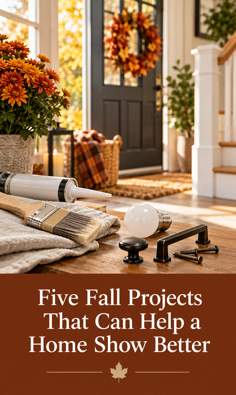 Original seasonal illustration for Five Fall Projects That Can Help a Home Show Better
