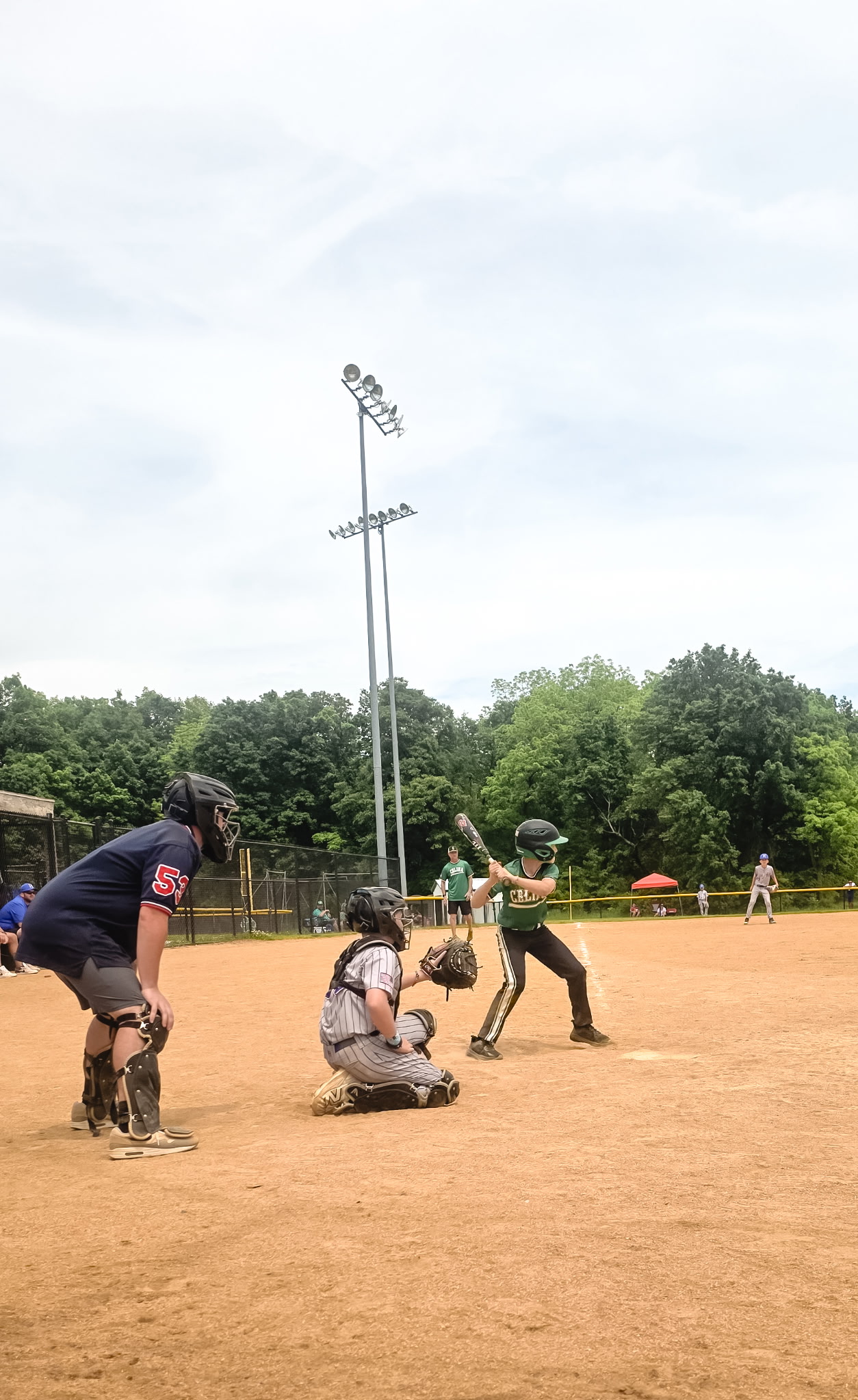 Youth baseball players on a local ballfield