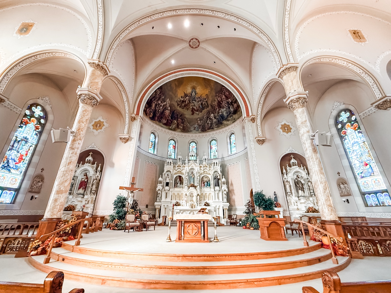 Full view of the sanctuary from the nave