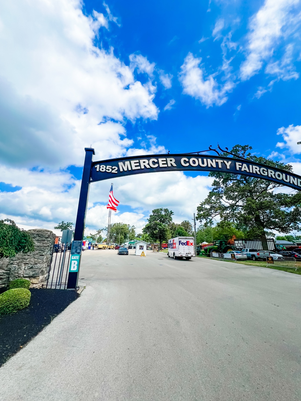 1852 Mercer County Fairgrounds entrance arch in Celina Ohio