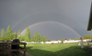 Backyard double rainbow