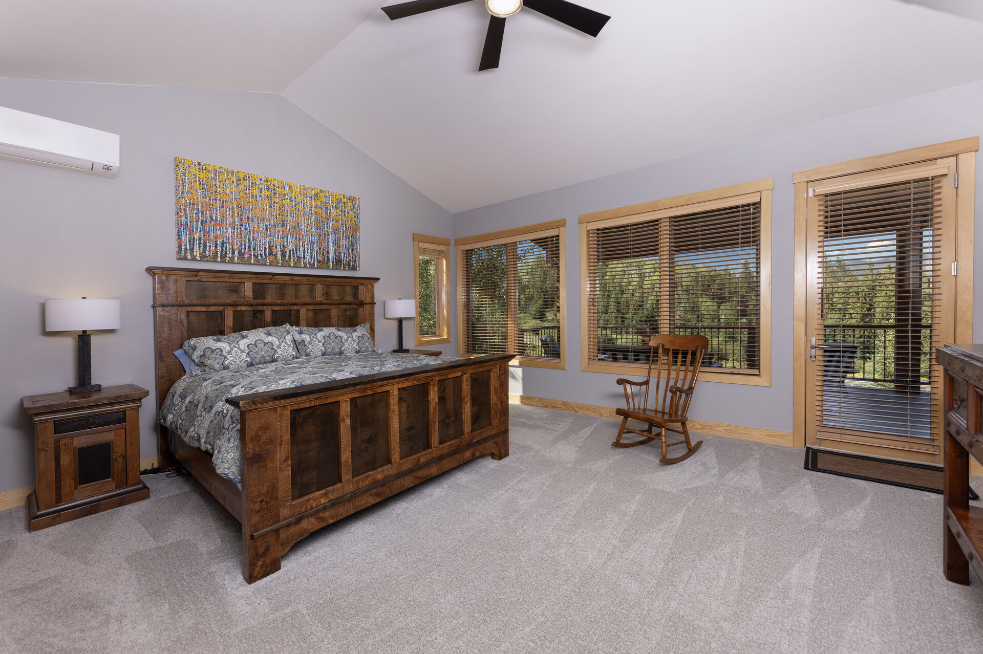 Primary bedroom showing the mini-split AC