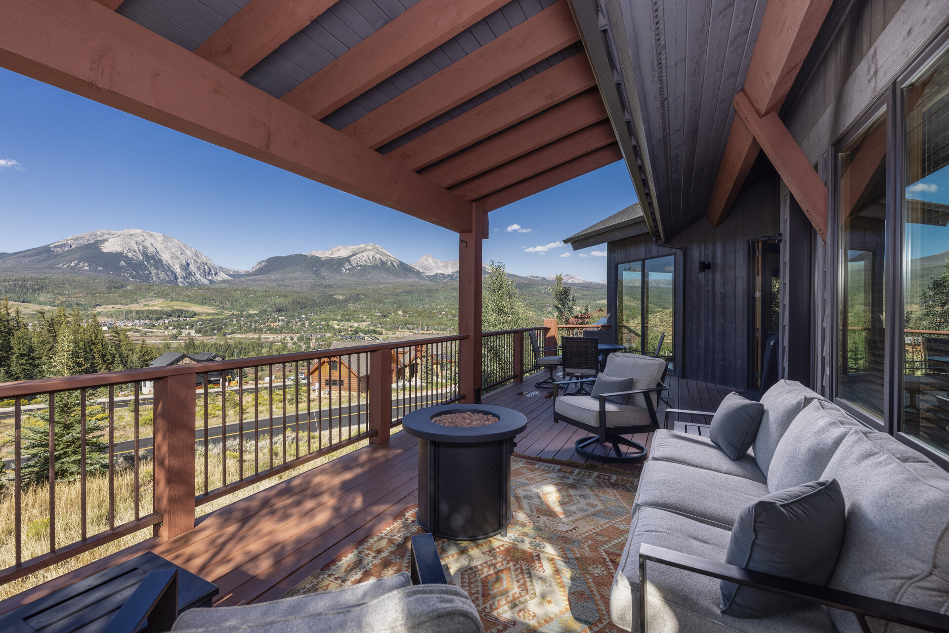 Covered deck and outdoor living space