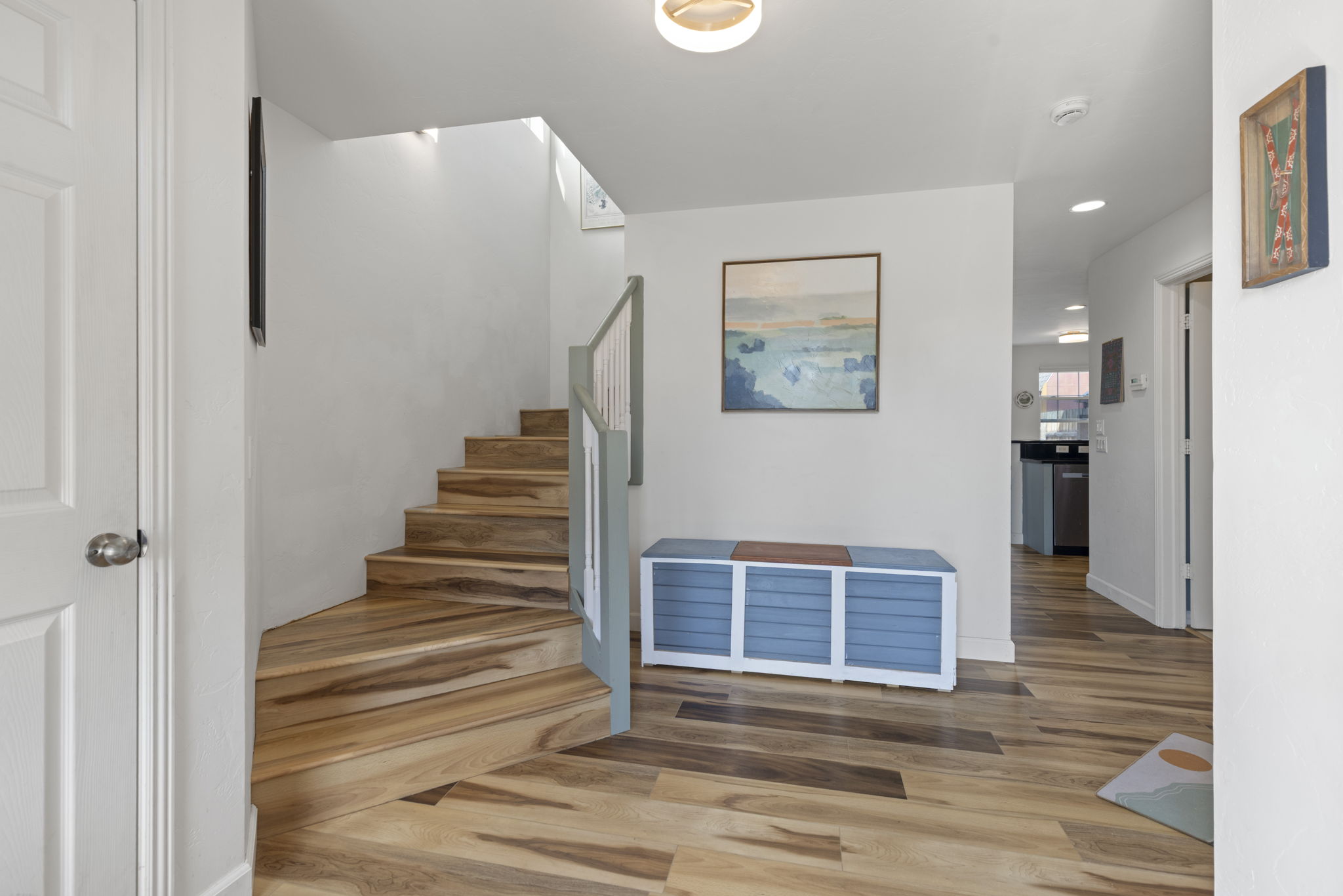 Entry foyer with laminate flooring at 509 N 12th Street A in Kremmling