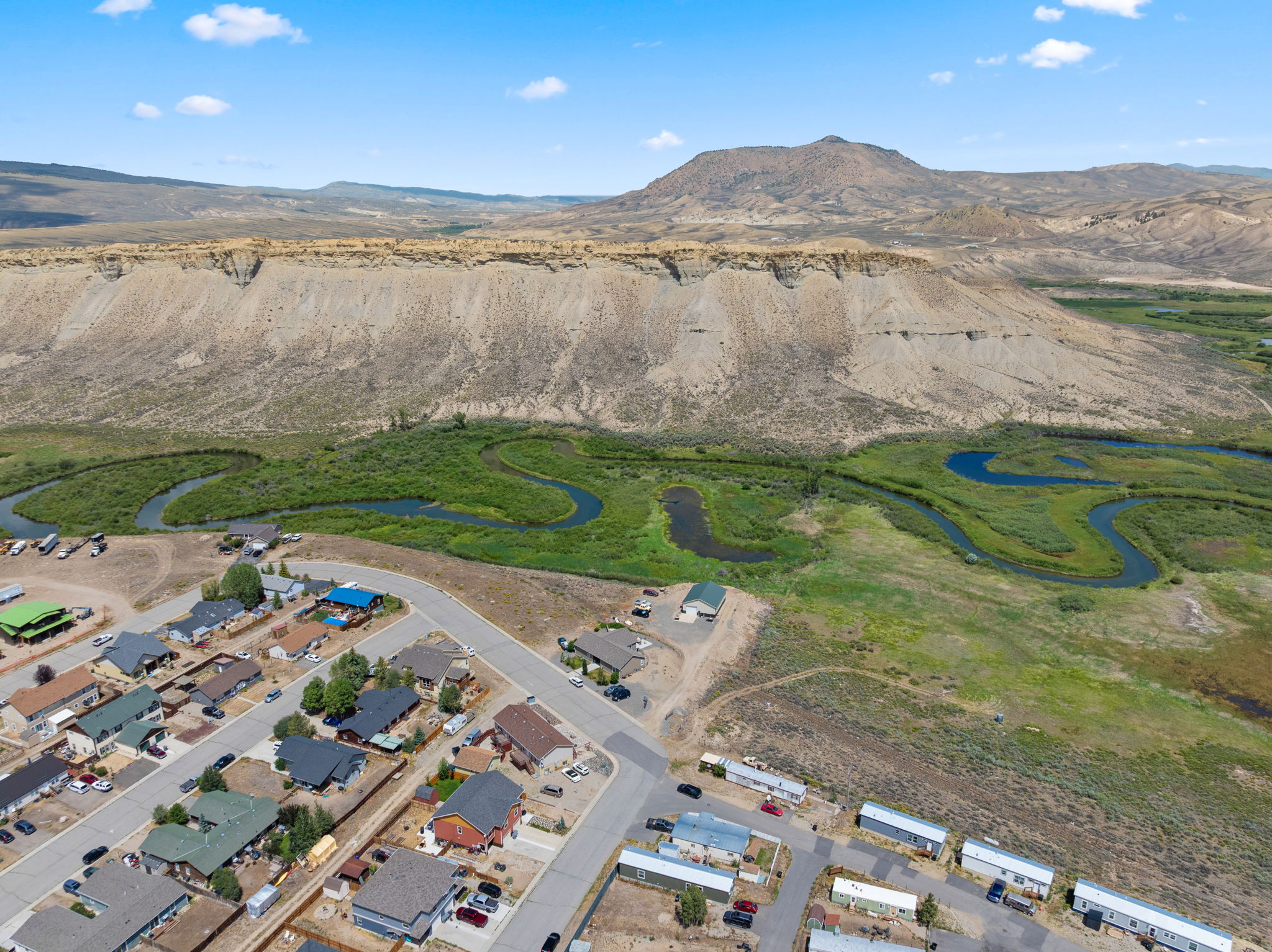 Aerial view showing Kremmling open space and the Colorado River valley setting