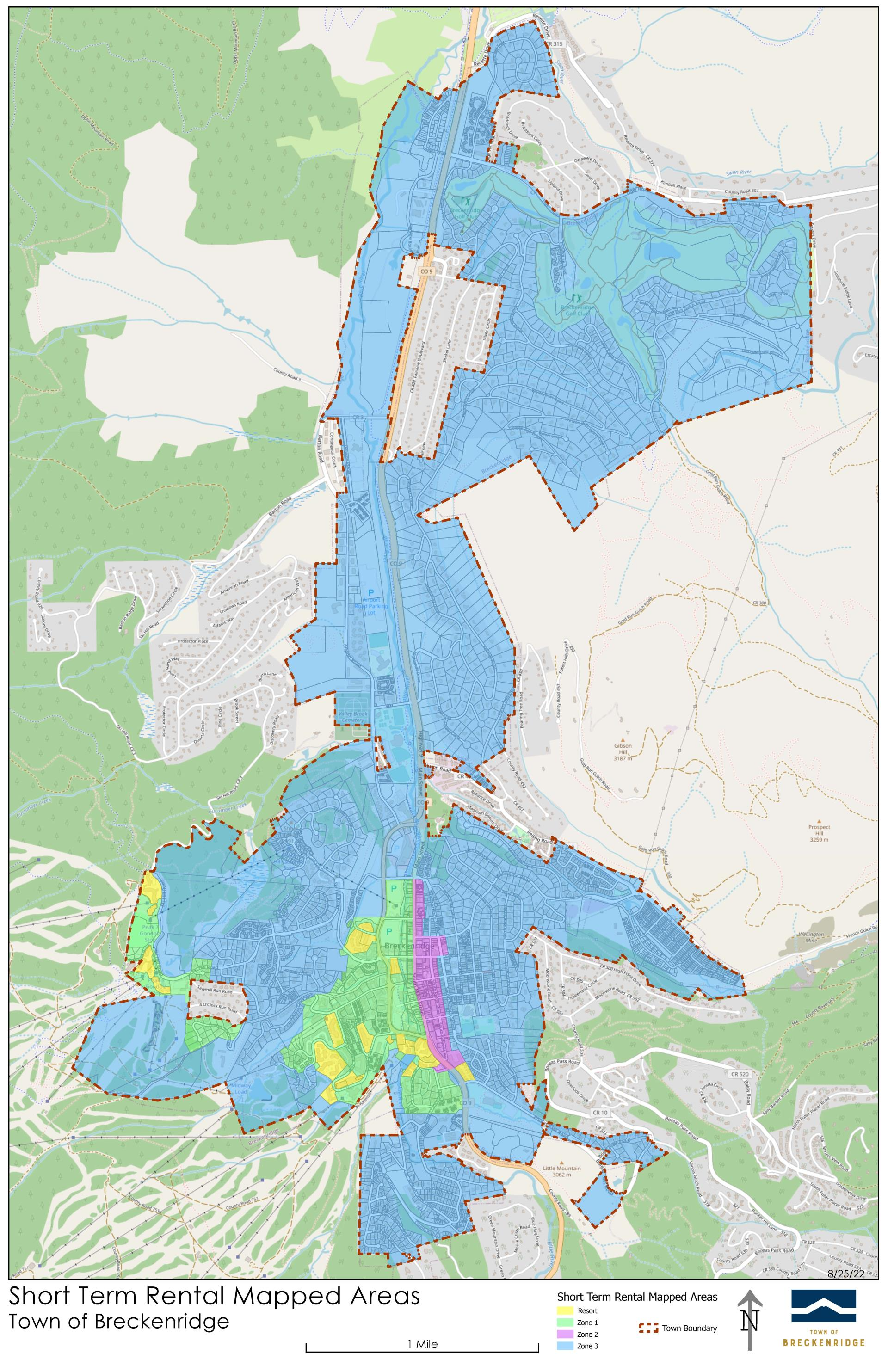 Breckenridge short-term rental zone map