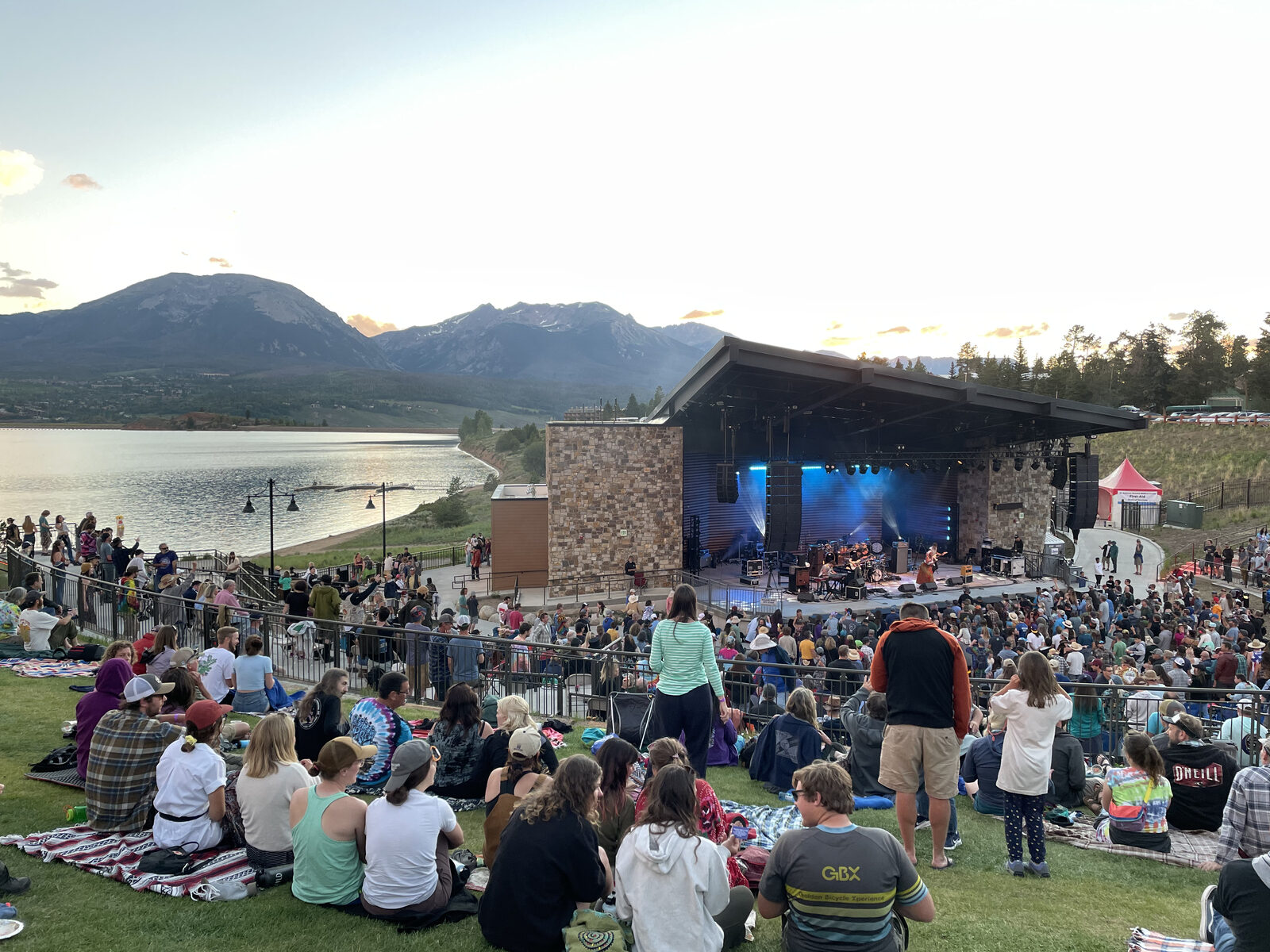 Summer concert at the Dillon Amphitheater on Dillon Reservoir