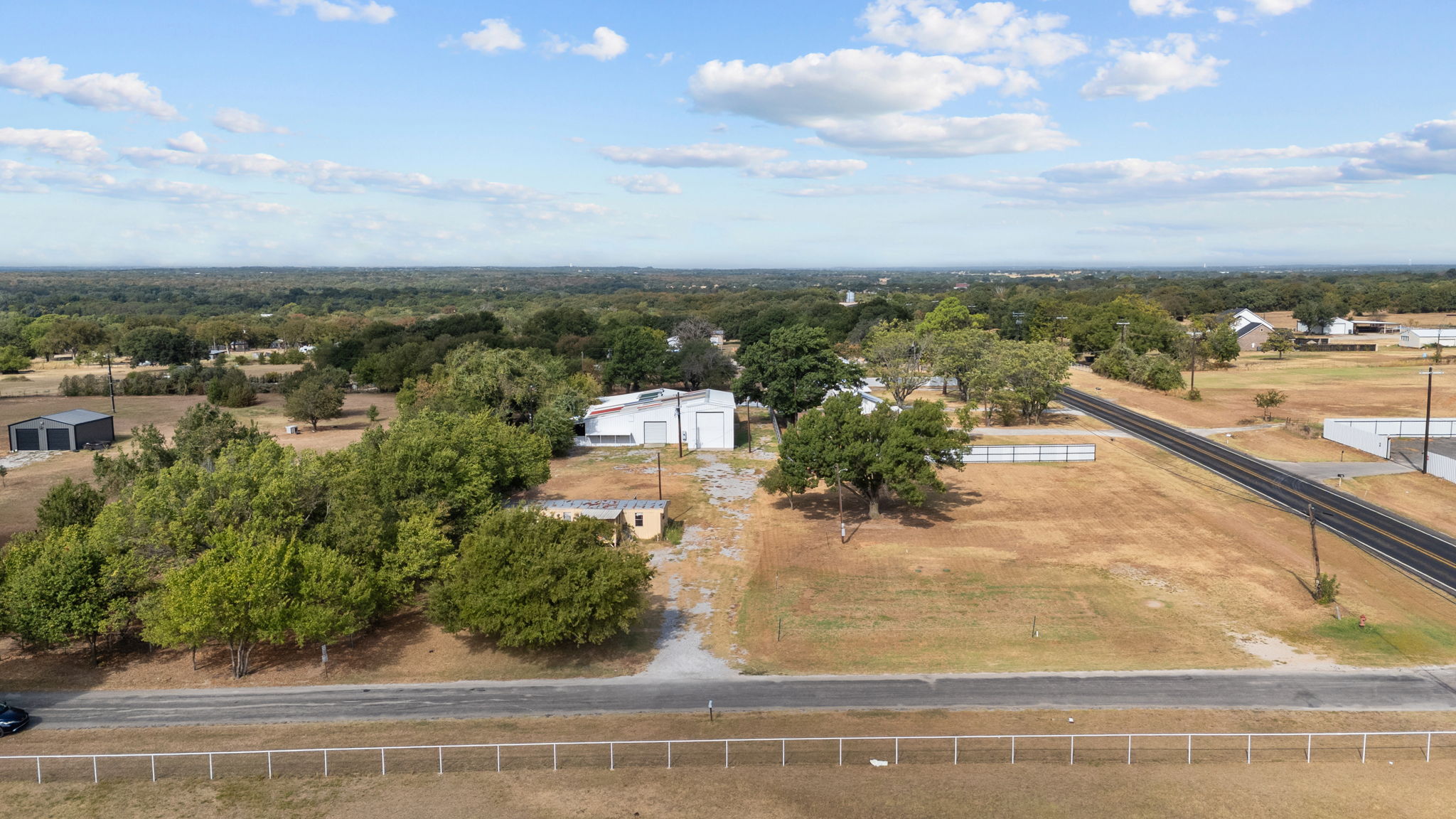 Aerial photograph of the commercial land and existing improvements at 1791 Arvel Cir in Reno Texas