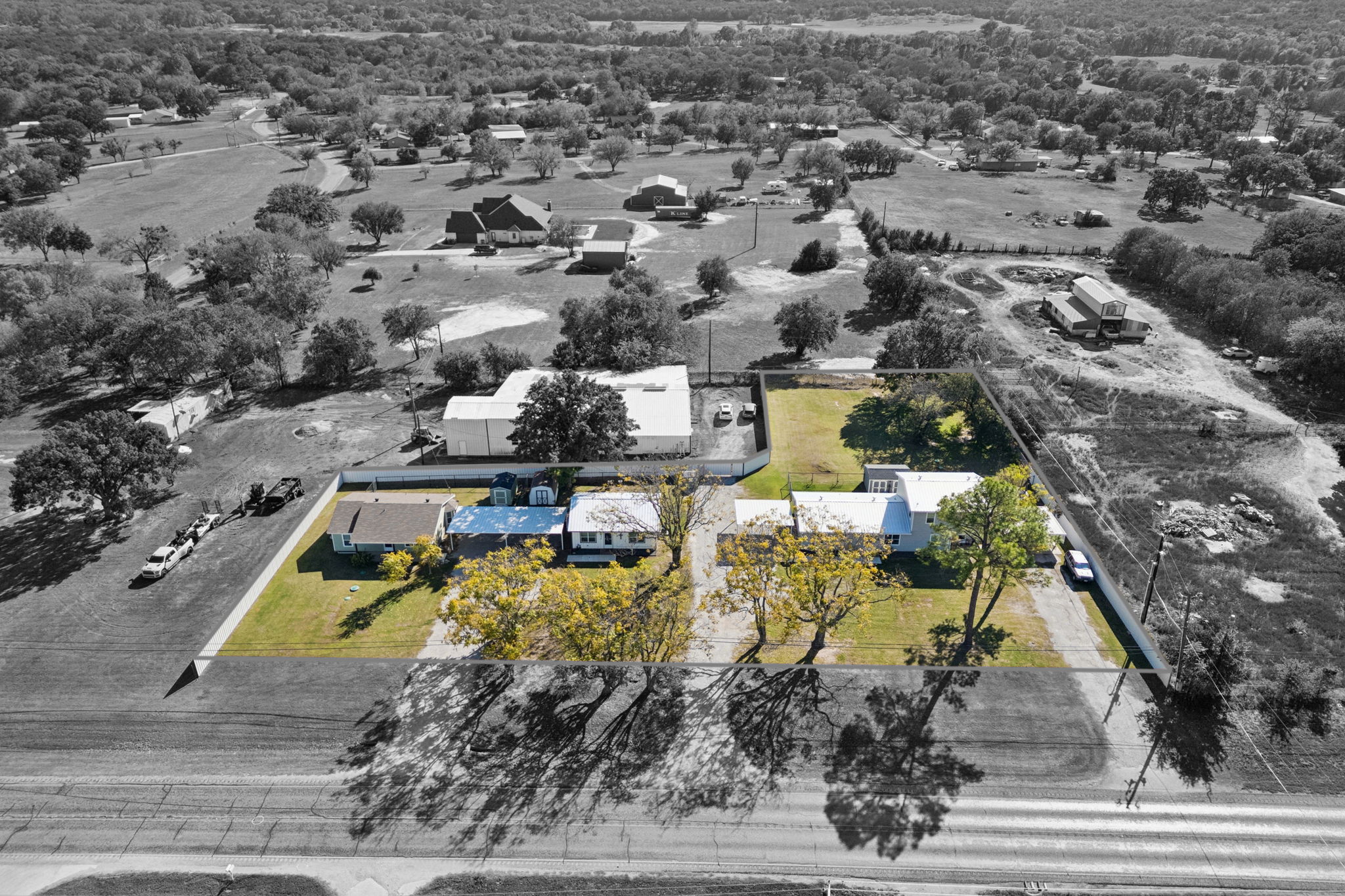 Aerial view of the four-unit residential investment property at 1060 E Reno Rd