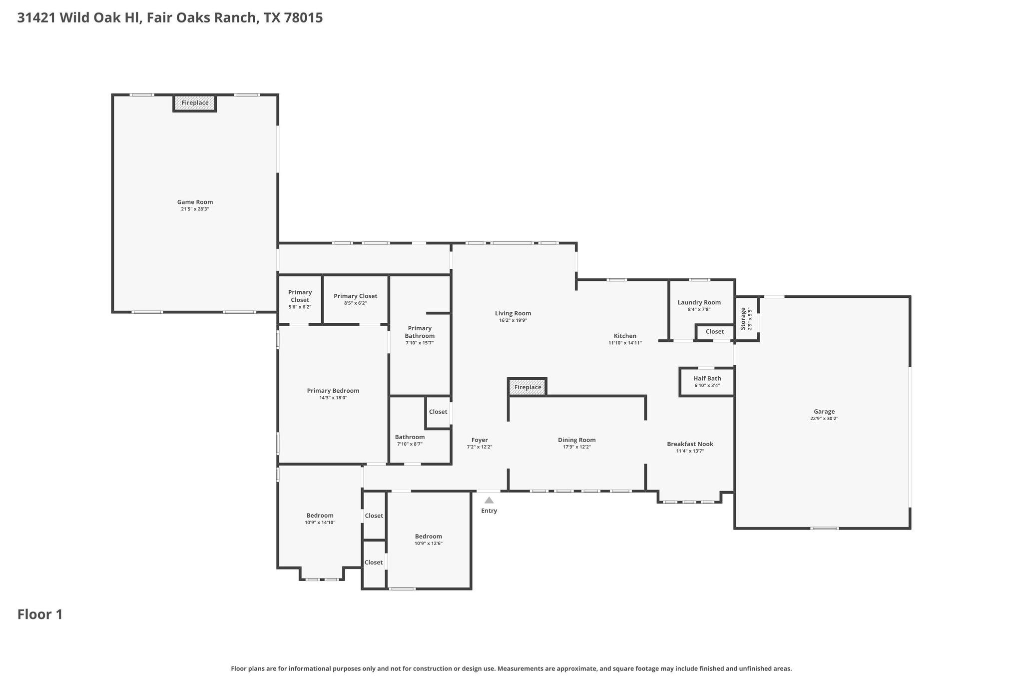 31421 Wild Oak Hill Floor Plan