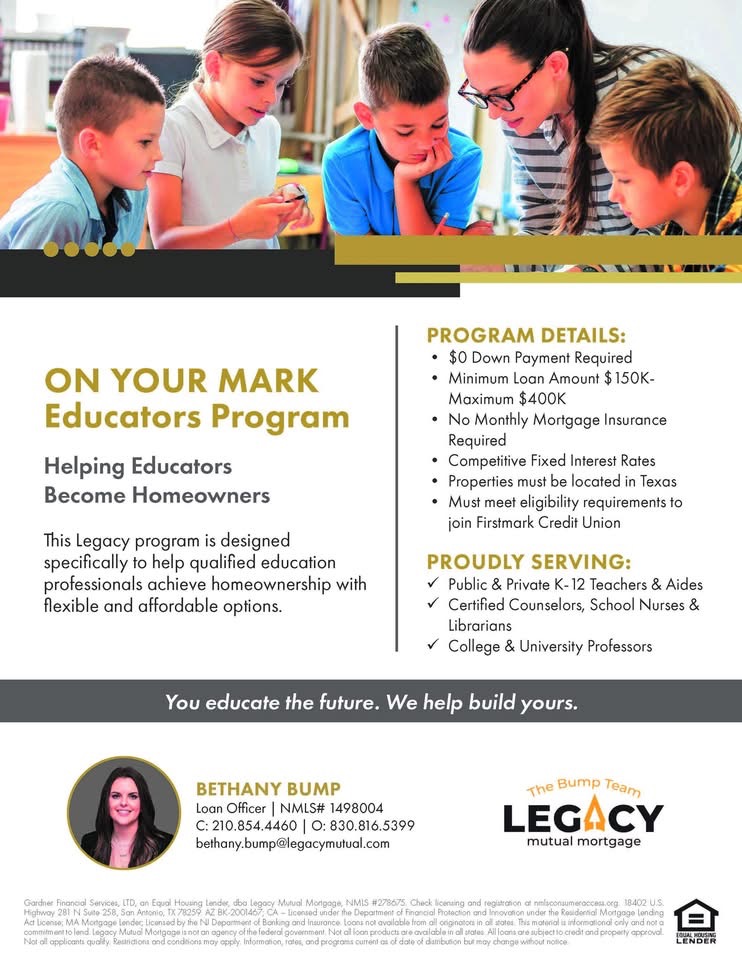 On Your Mark Educators Program Flyer - Legacy Mutual Mortgage