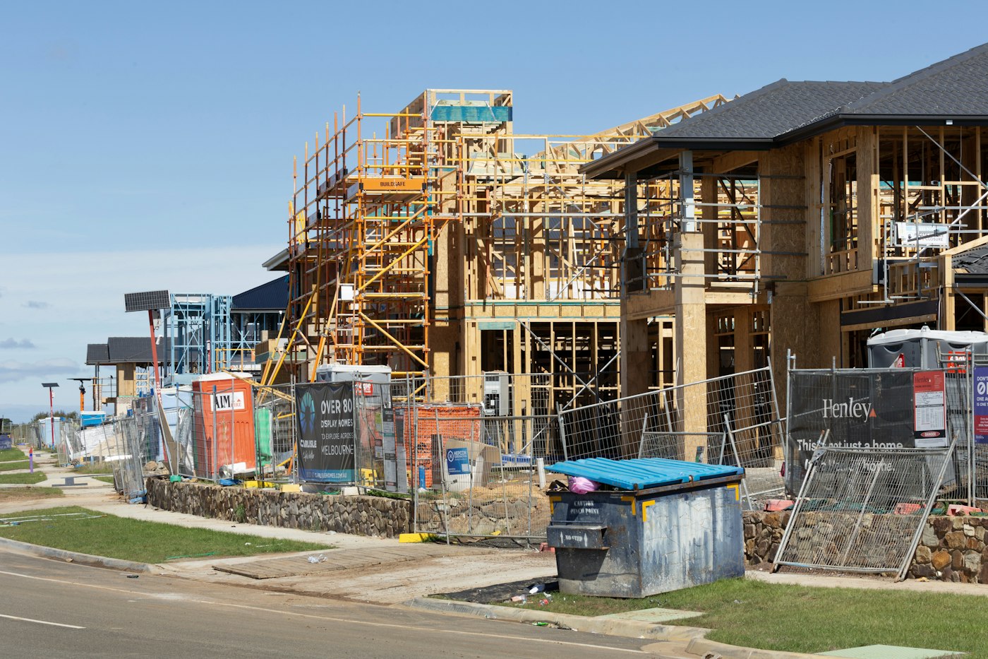 New homes going up in a Houston area neighborhood