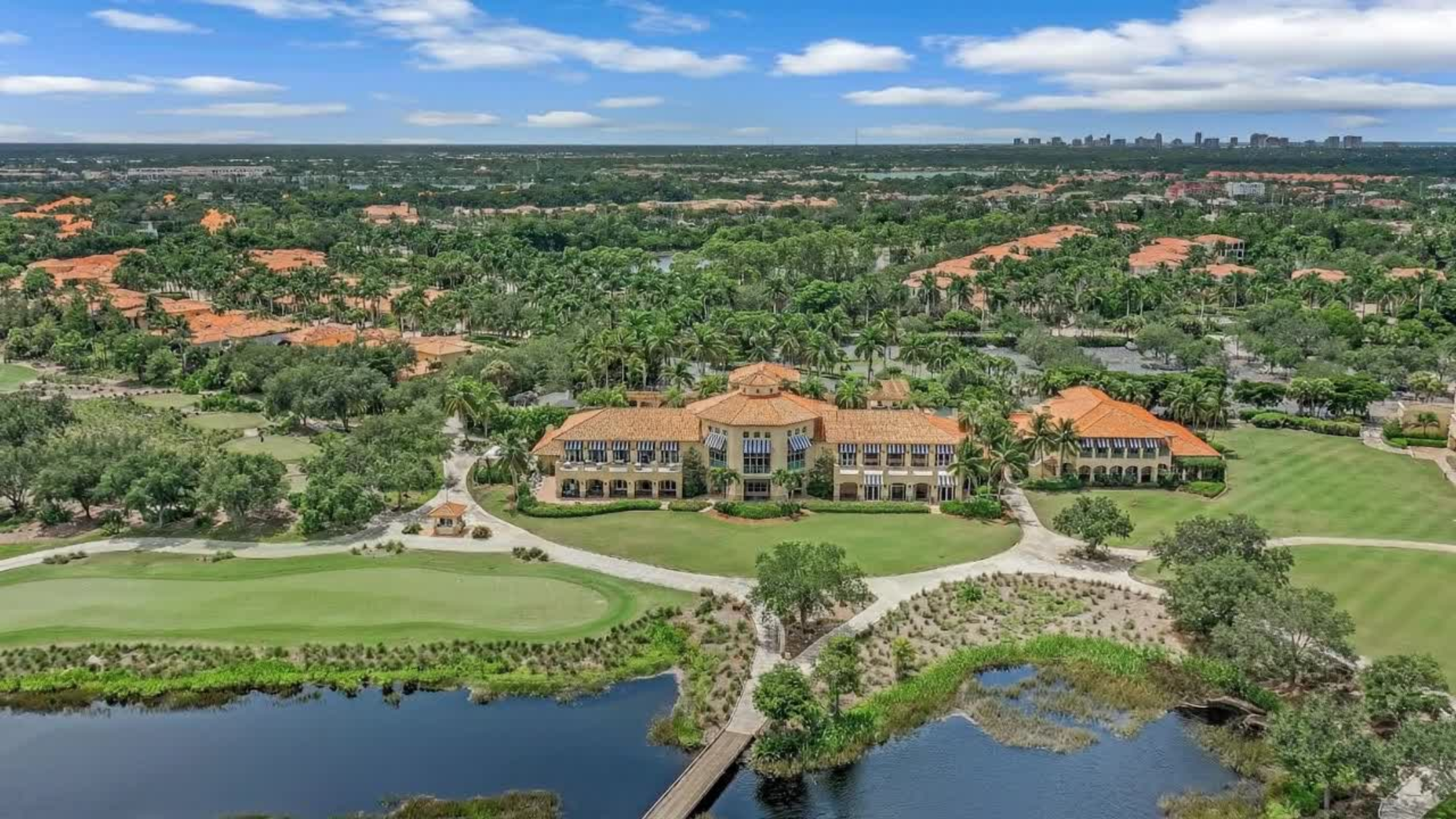 Aerial view of Tiburon Golf Club in Naples Florida, a luxury private golf community in North Naples