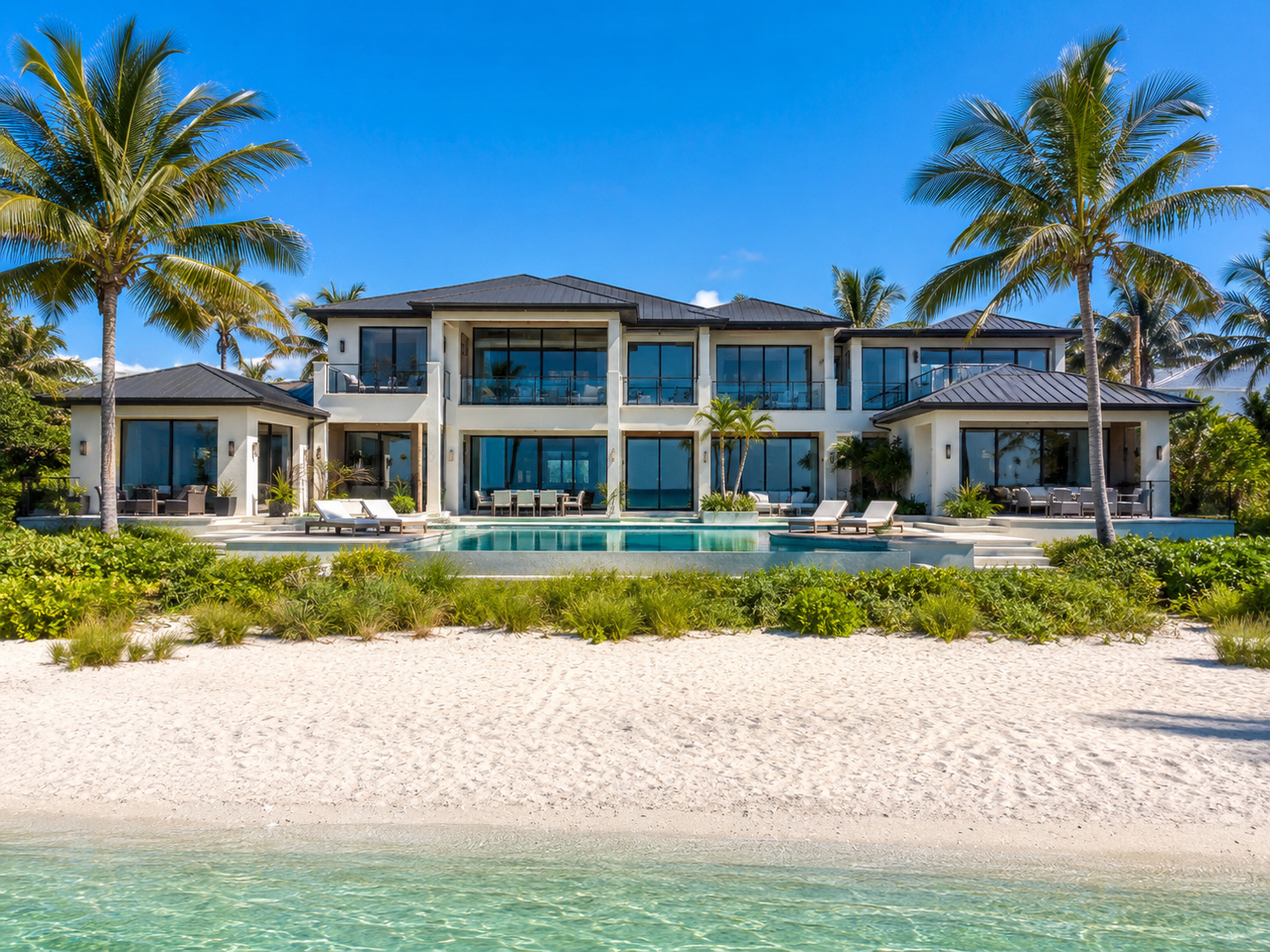 Naples Florida Gulf-front estate with private beach and sunset views over the Gulf of Mexico