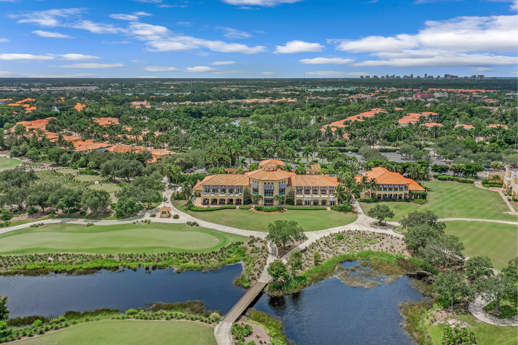 Tiburon Naples Florida gated luxury golf community with Ritz-Carlton Golf Resort aerial view