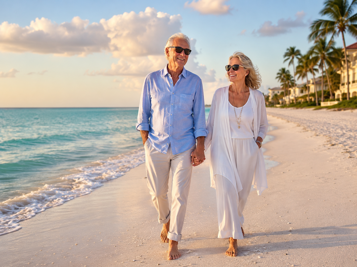 Senior couple in Southwest Florida enjoying peace of mind during their real estate transition with Jeremy O'Guinn