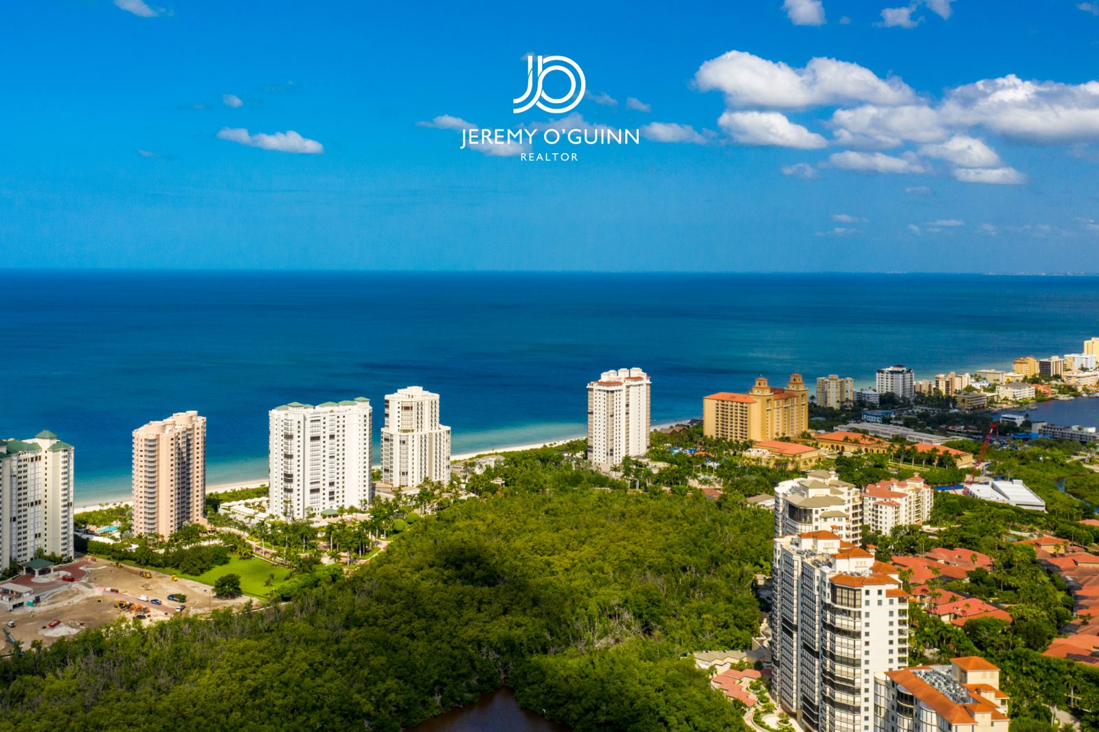 Bay Colony high-rise residences along the Gulf of Mexico beach in Pelican Bay, Naples, Florida