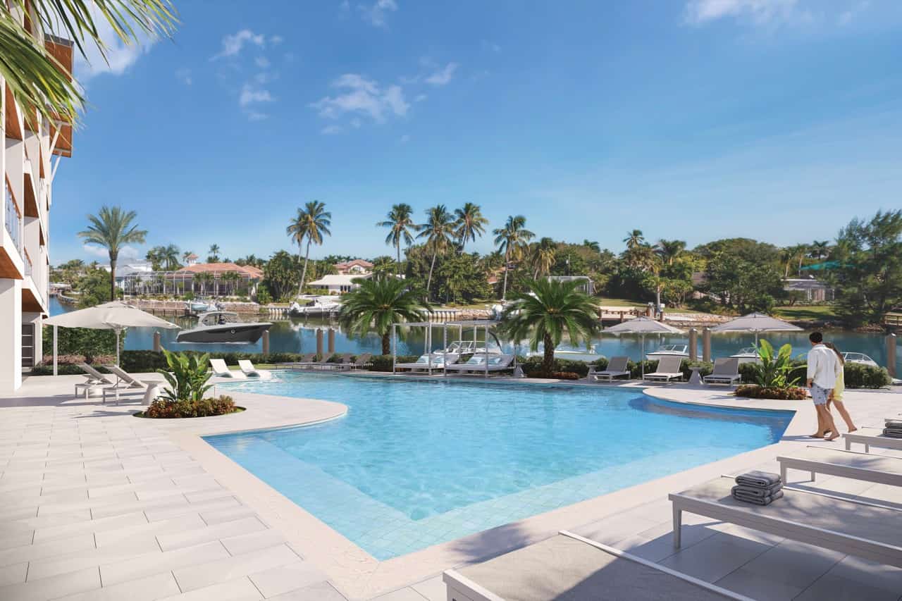 Twenty Twenty Gulfshore harbor-level resort pool with bay views (artist rendering)
