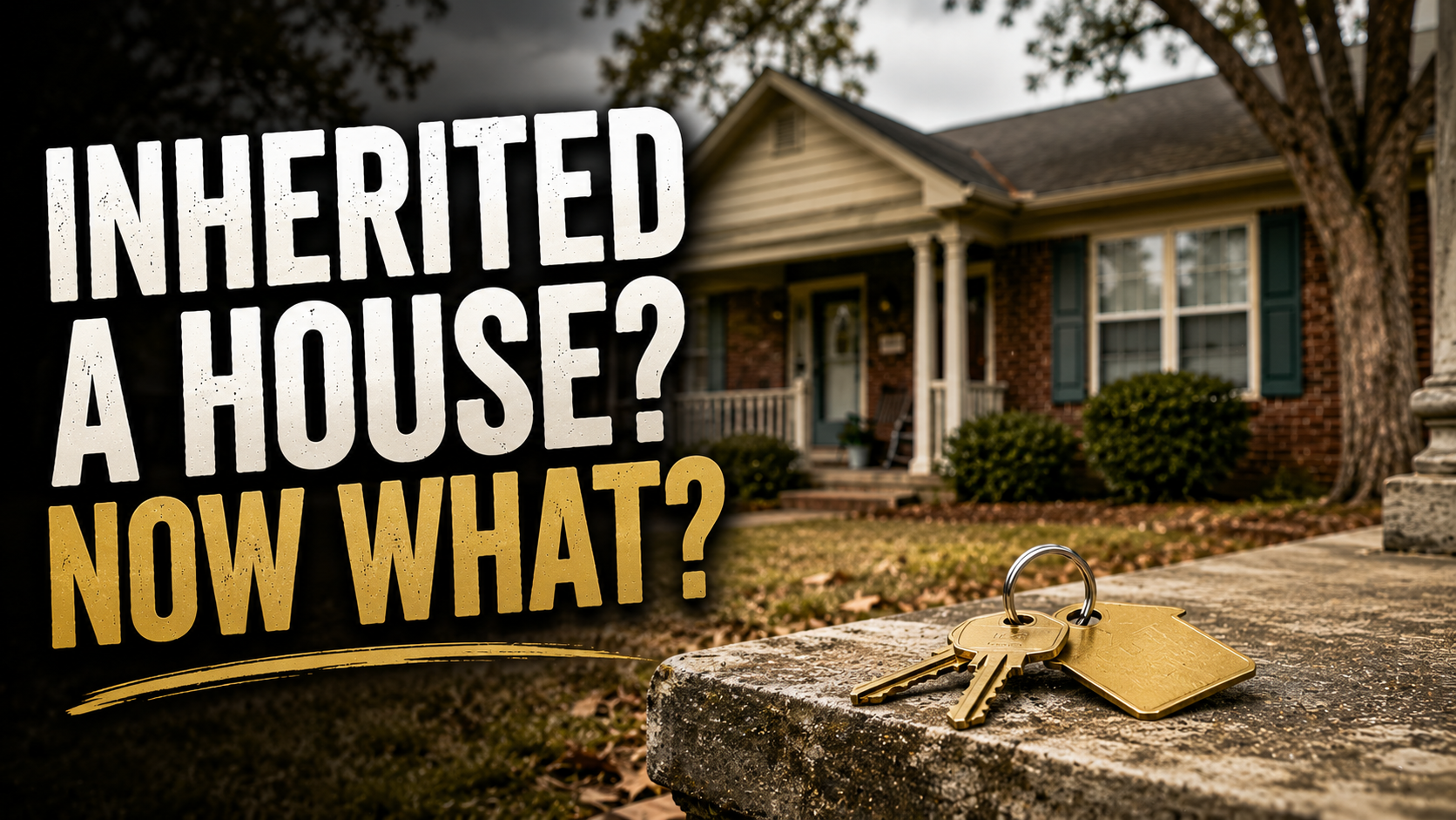A set of house keys with a gold tag resting on the porch step of an older Jonesboro family home on a quiet morning.