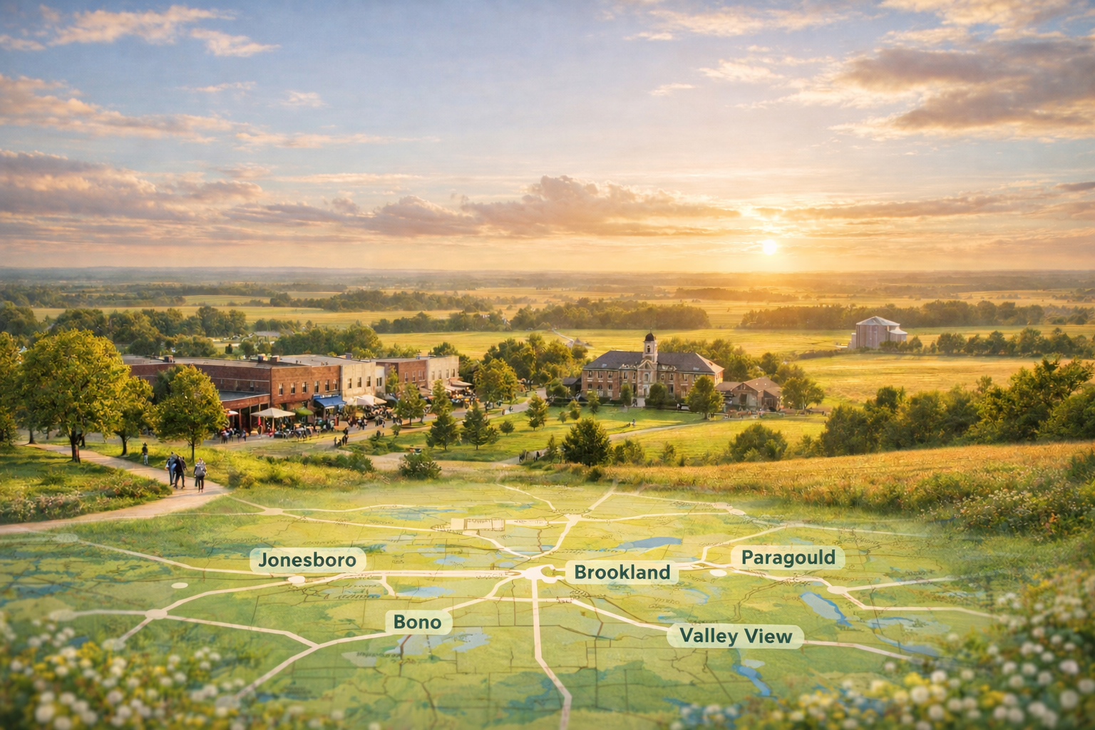 Best neighborhoods in Northeast Arkansas &mdash; vibrant Jonesboro scene with homes and community.
