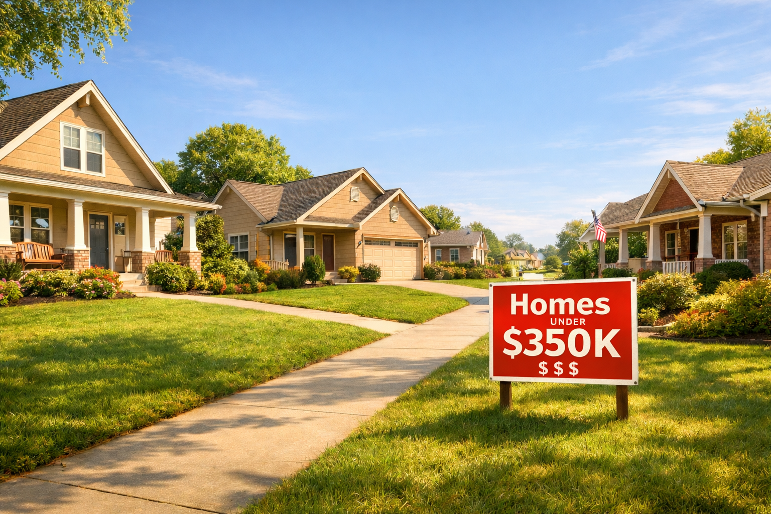 Selling home in Northeast Arkansas &mdash; charming neighborhood scene with homes under $350K.