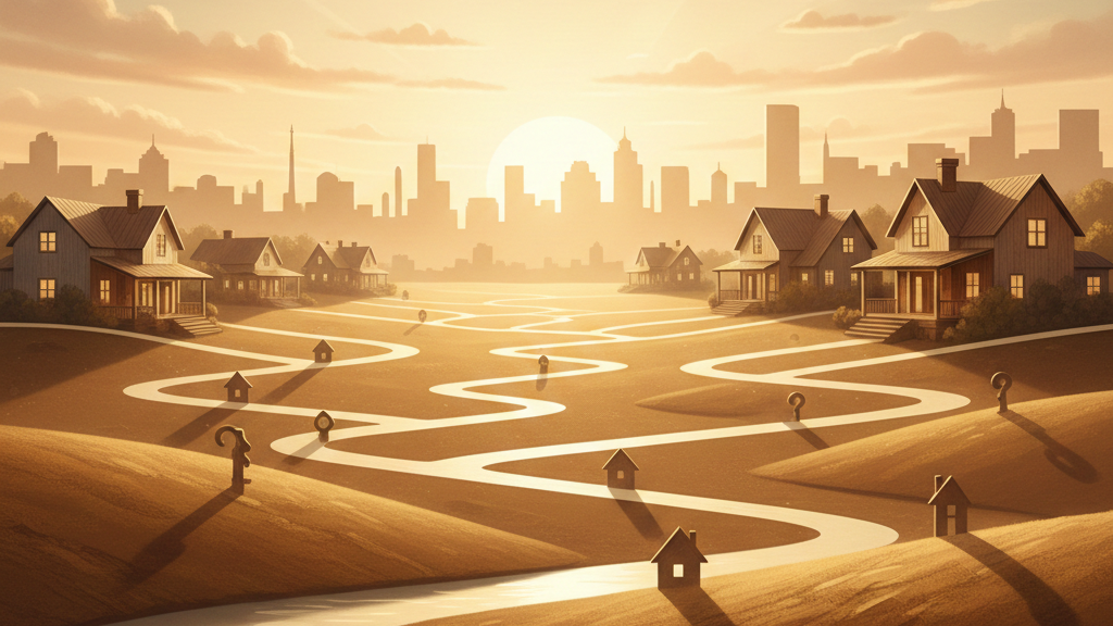 Mortgage options in Northeast Arkansas &mdash; conceptual scene with warm tones and symbolic elements.