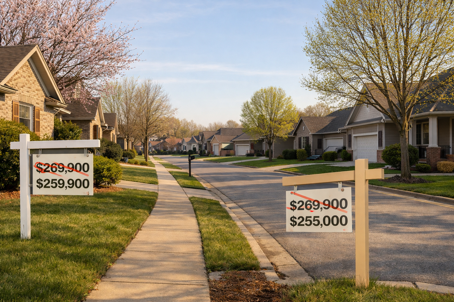 Suburban homes in Jonesboro Arkansas with for sale and sold signs illustrating real estate negotiation dynamics