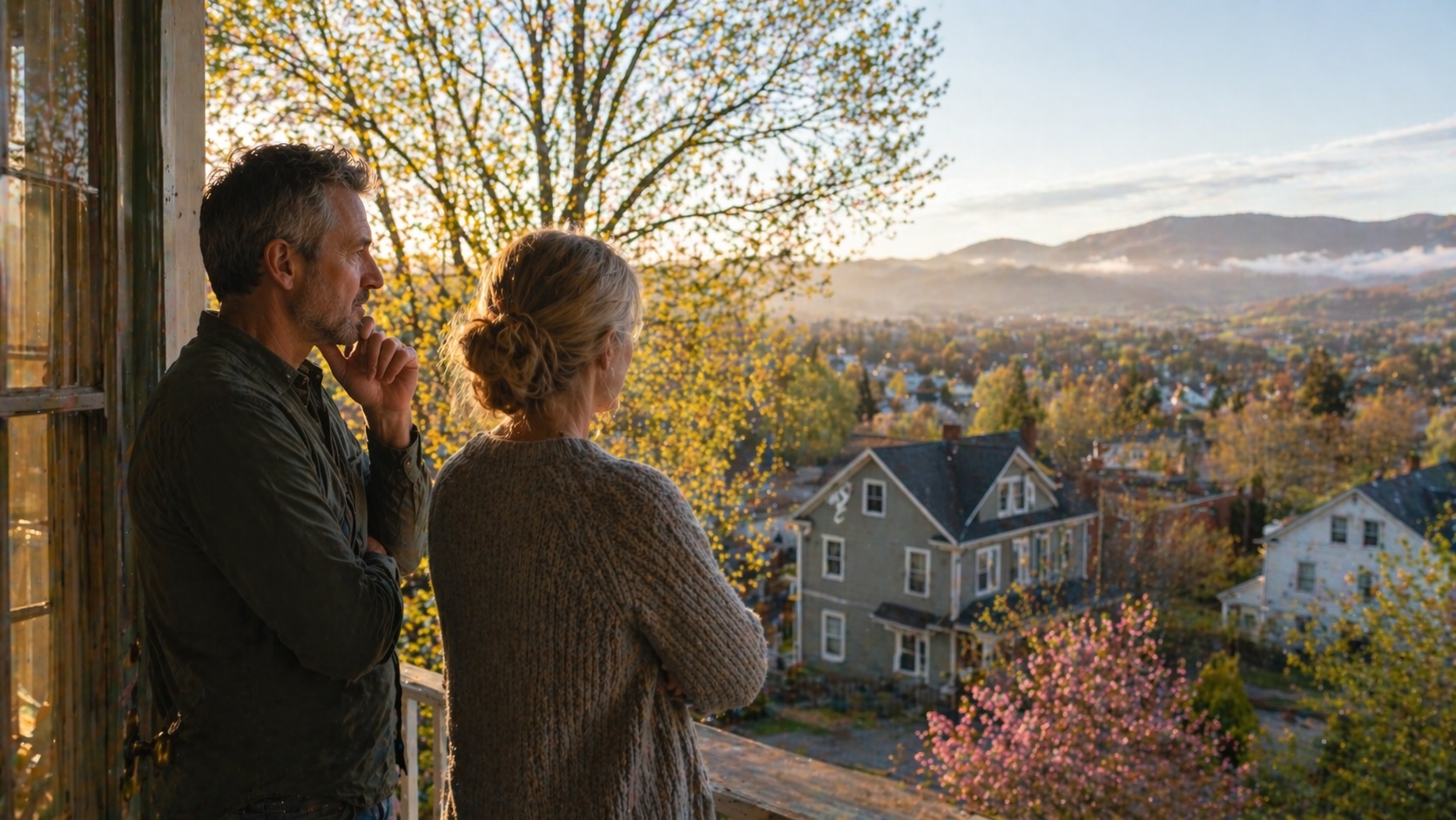 Sellers contemplating the spring market decision at a window