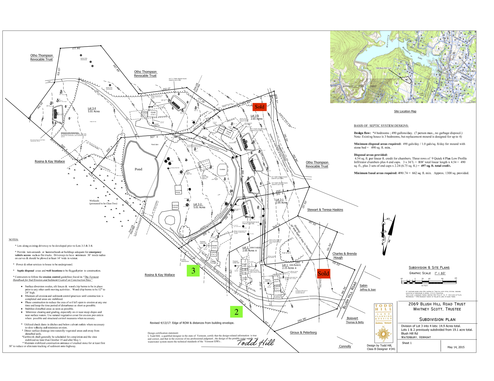 Rachel Lane Septic design and survey