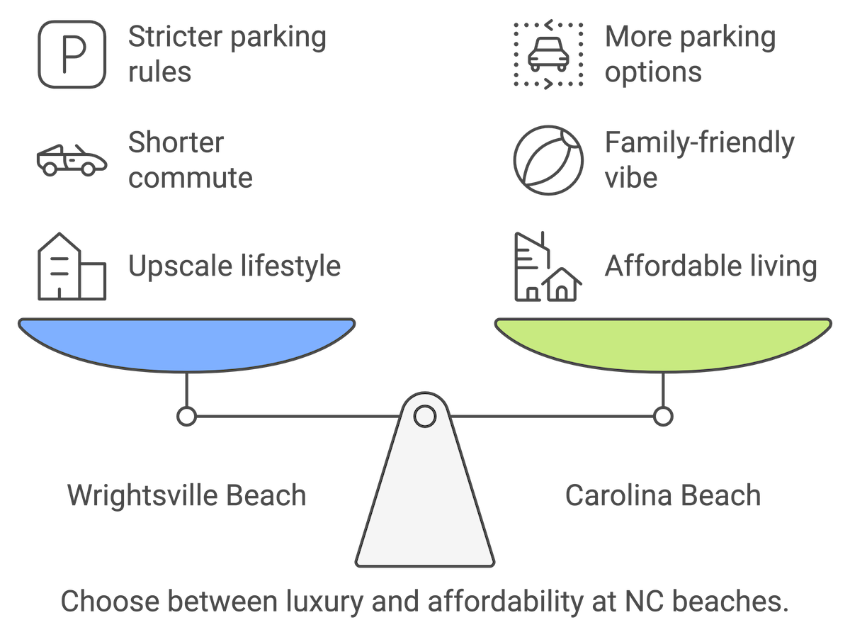 wrightsville vs carolina beach - where to live - infographic