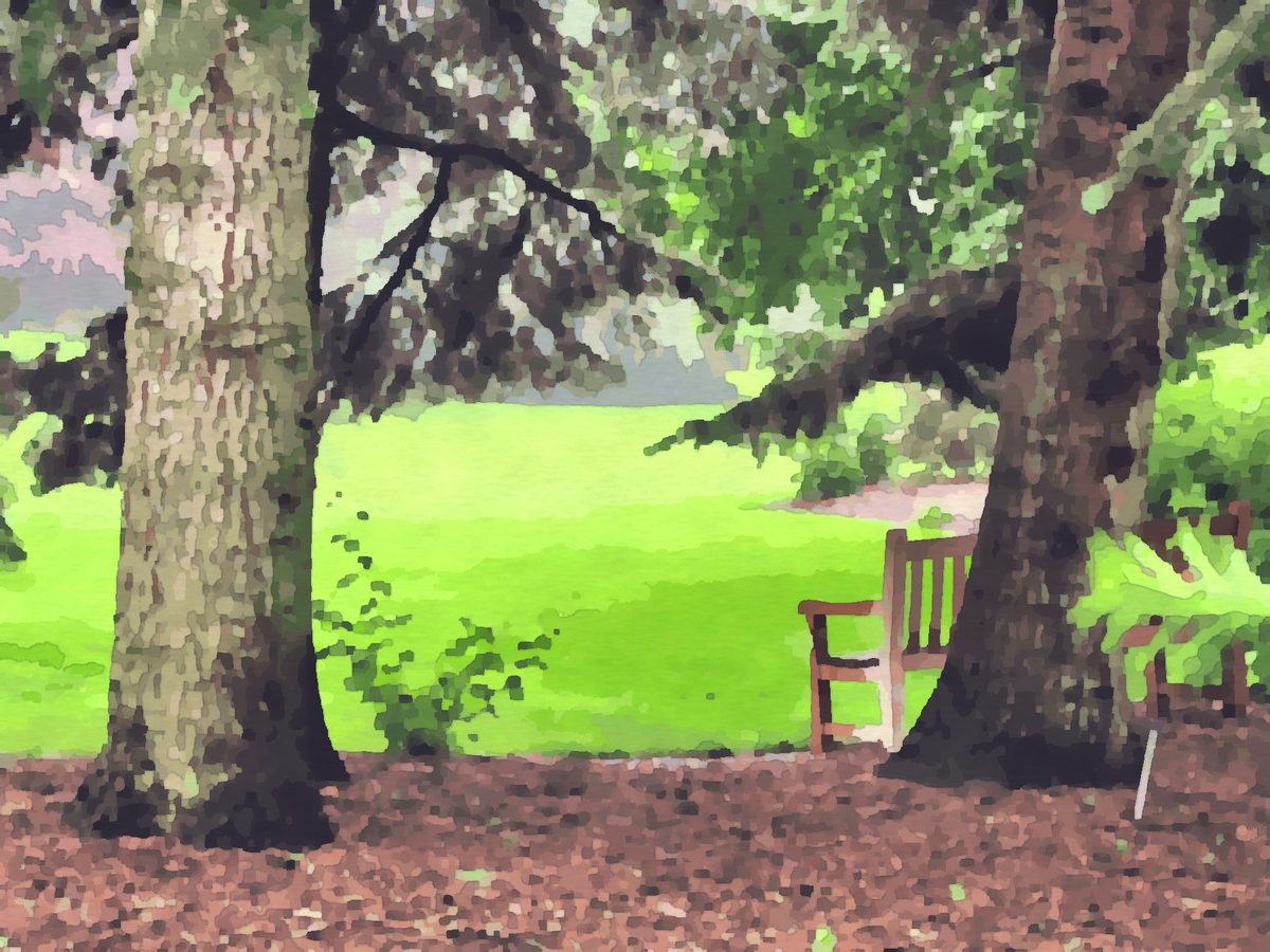 Painting of Fellows Riverside Gardens in Mill Creek Park, Ohio