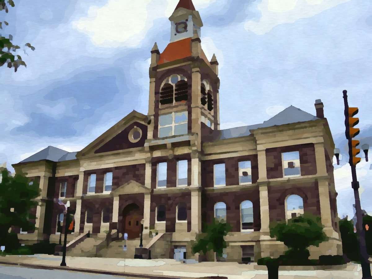 Painting of the Pickaway County Courthouse in Circleville, Ohio