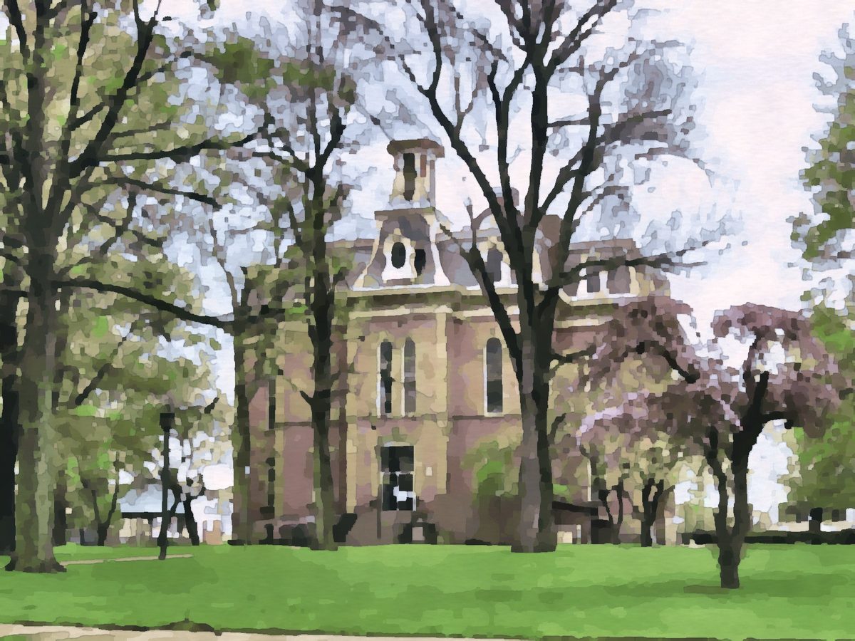 Painting of the Coshocton County Courthouse in Coshocton, Ohio